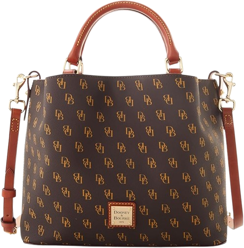 Small Brenna Satchel in Coated Cotton, with Adjustable Shoulder Strap